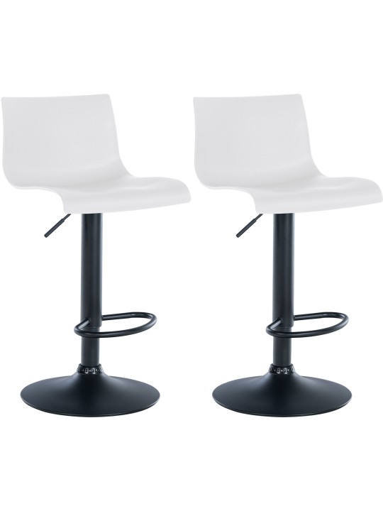 Conjunto de 2 bancos altos de plástico Branford, branco