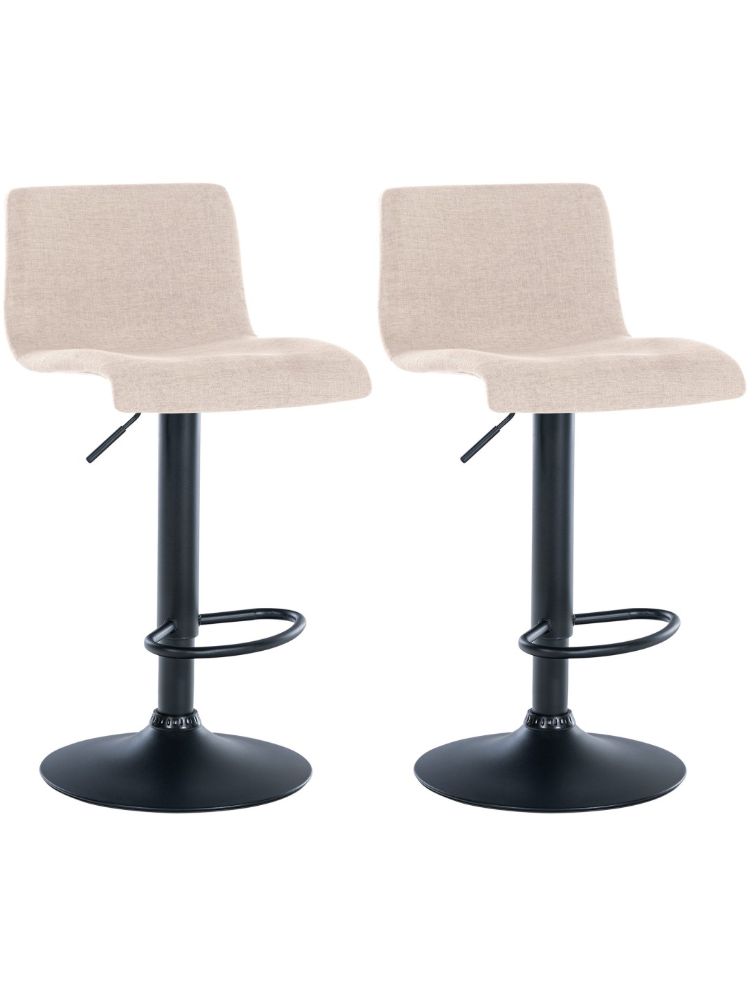 Conjunto de 2 bancos altos em tecido Branford, creme