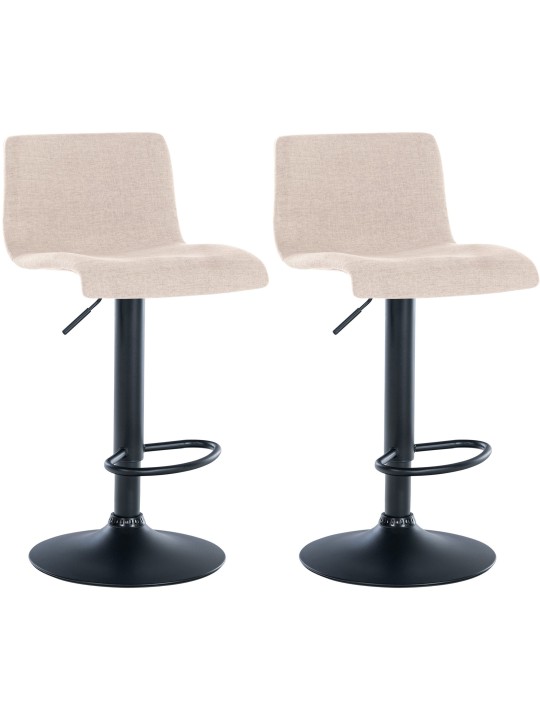 Conjunto de 2 bancos altos em tecido Branford, creme Conjunto de 2 bancos altos em tecido Branford, creme