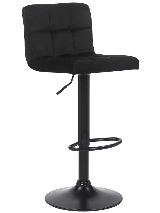 Banqueta alta Feni veludo, preto