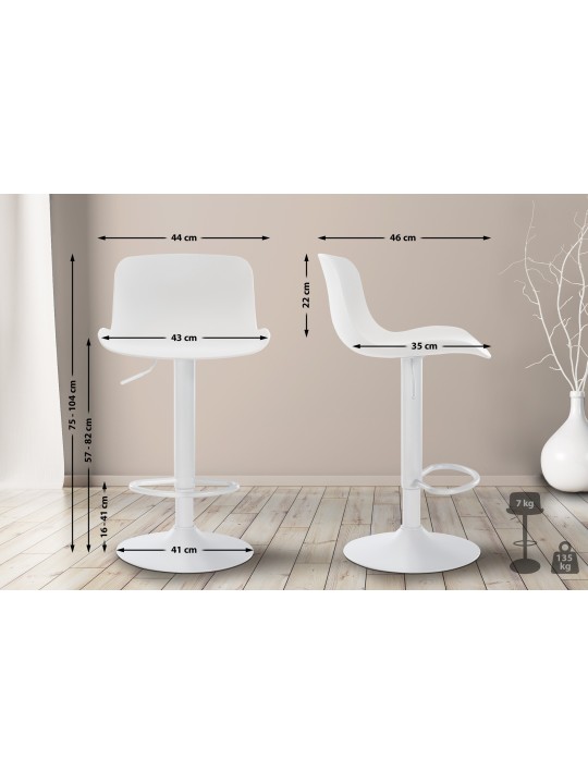 Banqueta alta Almada, branco Banqueta alta Almada, branco