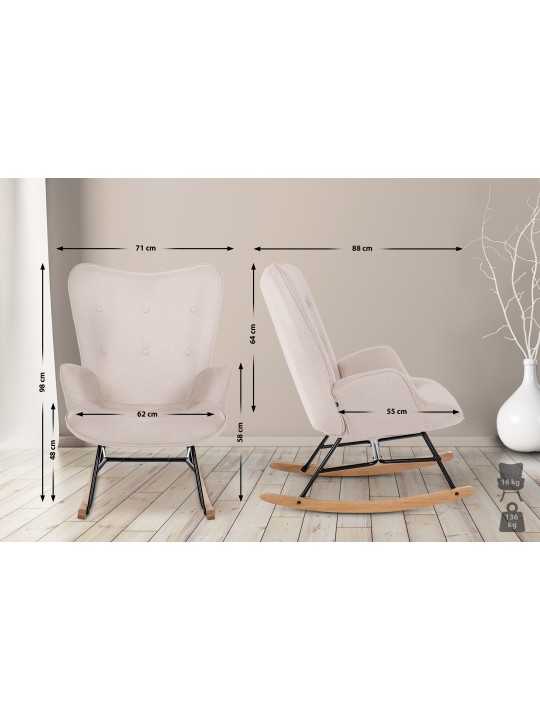 Cadeira Sanka tecido, creme Cadeira Sanka tecido, creme