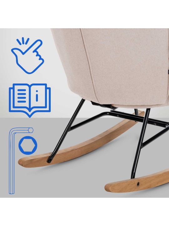 Cadeira Sanka tecido, creme Cadeira Sanka tecido, creme