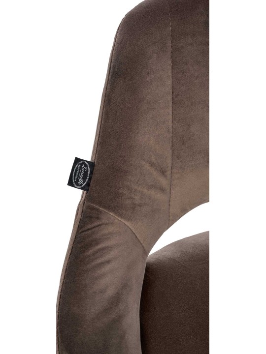 Conjunto de 2 bancos altos Milet veludo C, castanho