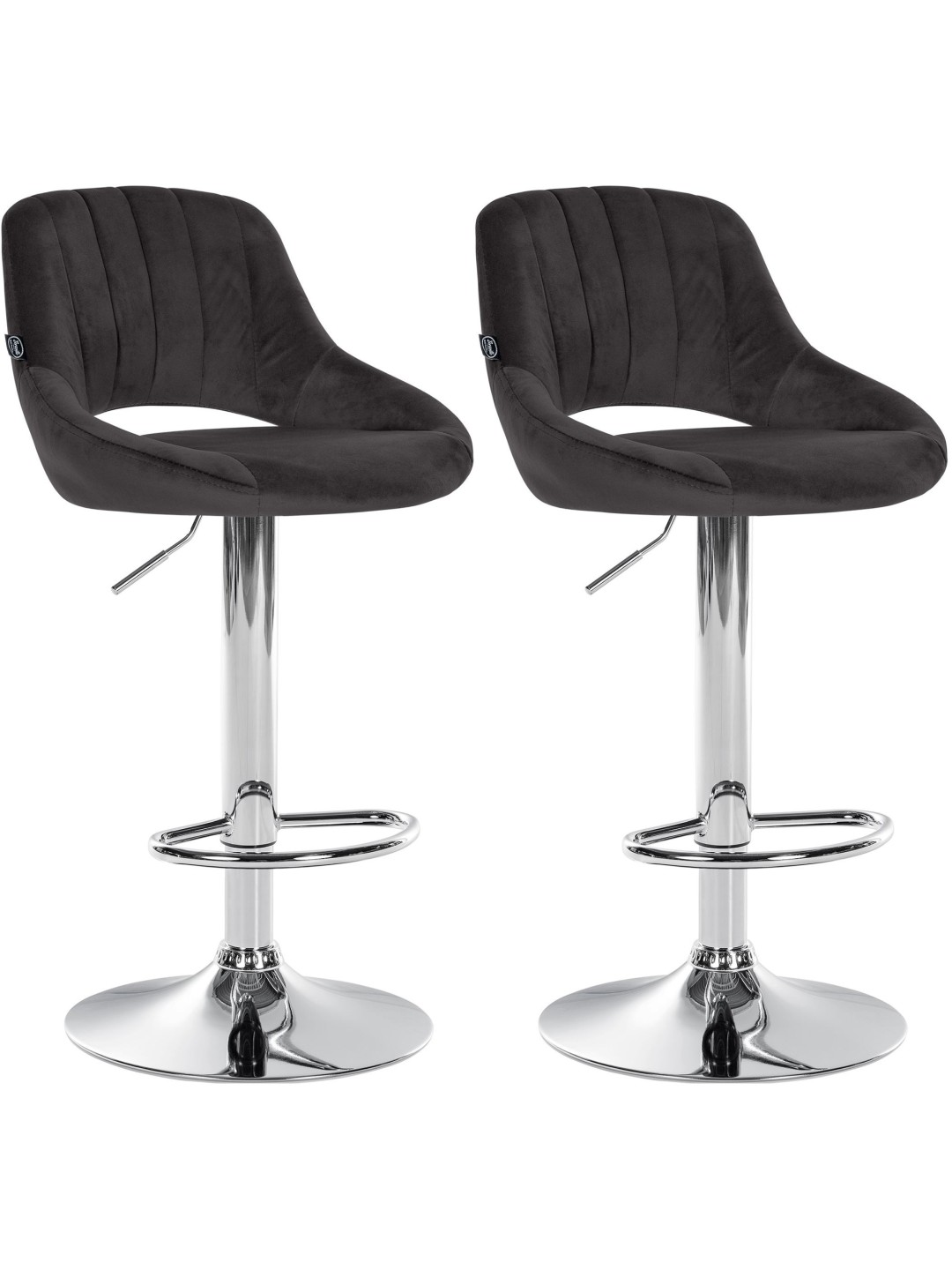 Conjunto de 2 bancos altos Milet veludo C, preto