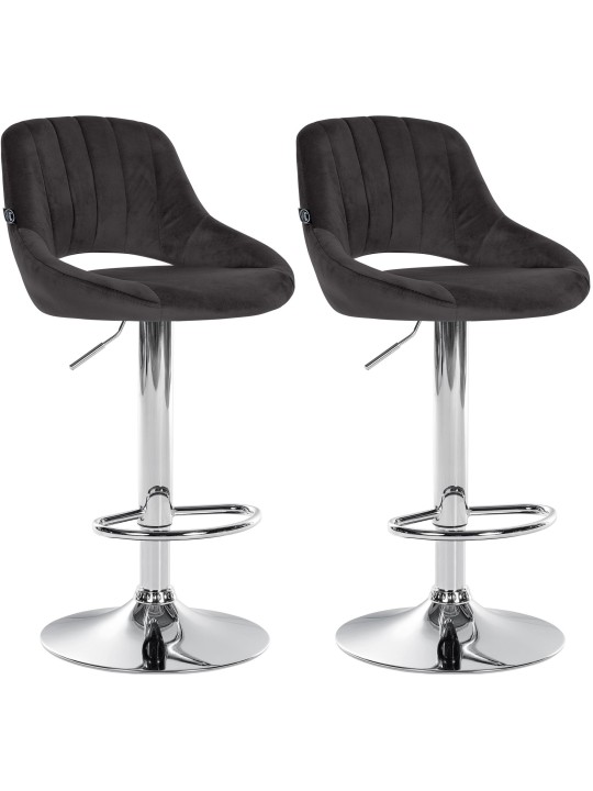 Conjunto de 2 bancos altos Milet veludo C, preto