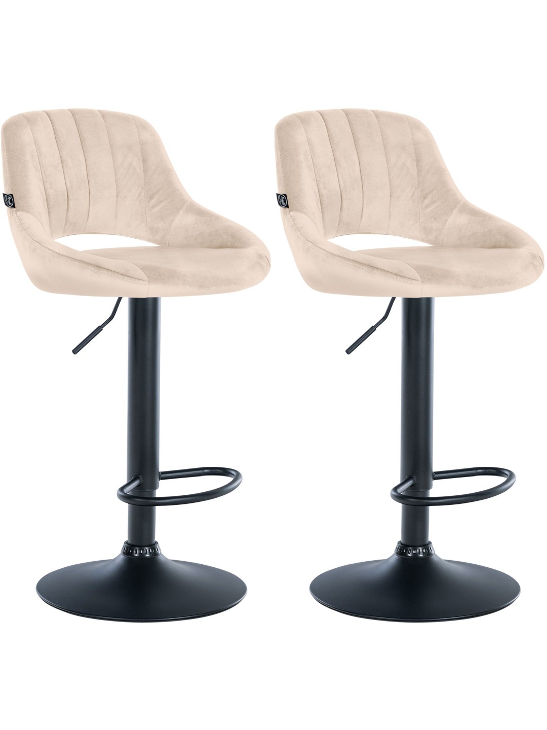 Conjunto de 2 bancos altos Milet veludo B, creme