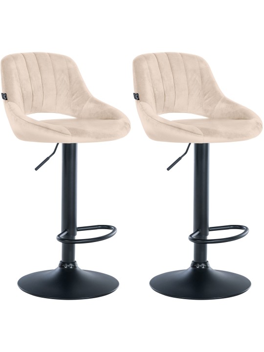 Conjunto de 2 bancos altos Milet veludo B, creme