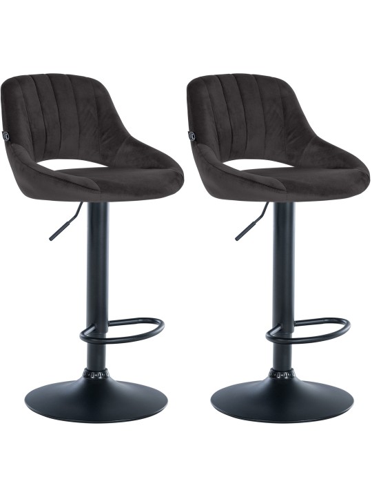Conjunto de 2 bancos altos Milet veludo B, preto