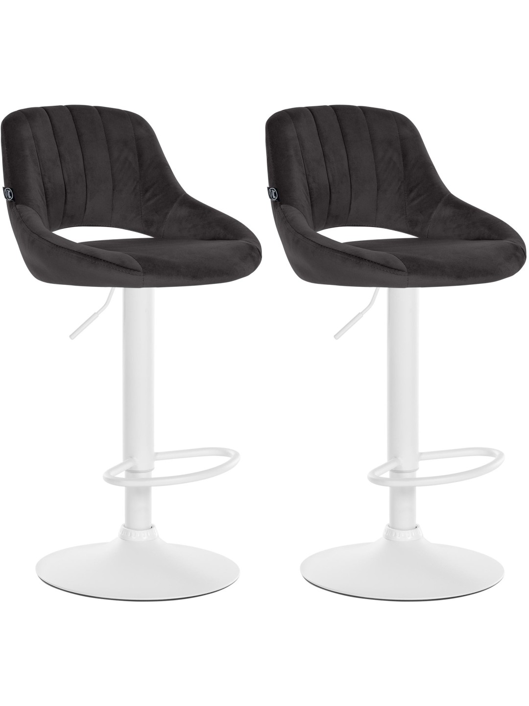 Conjunto de 2 bancos altos Milet veludo W, preto