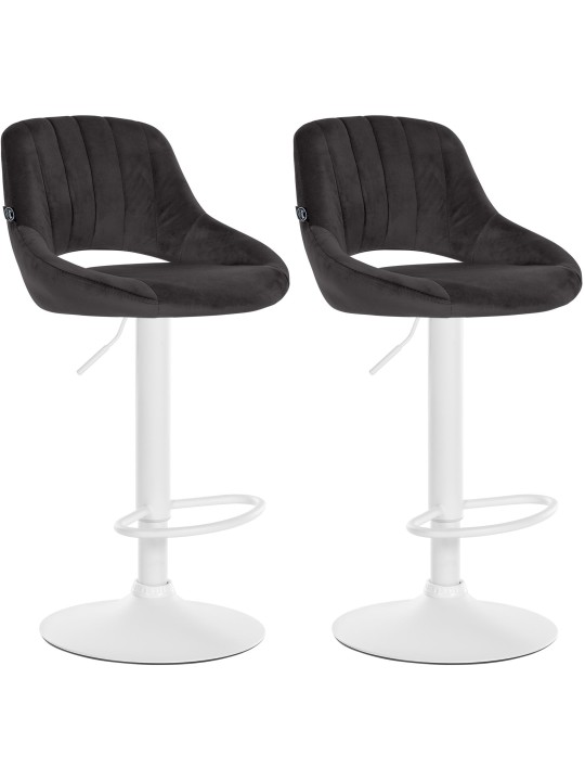 Conjunto de 2 bancos altos Milet veludo W, preto