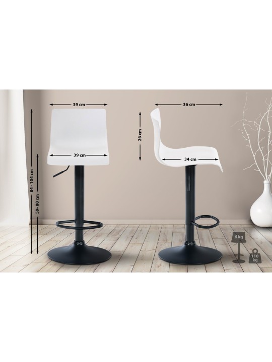 Banqueta alta Hoover B, branco