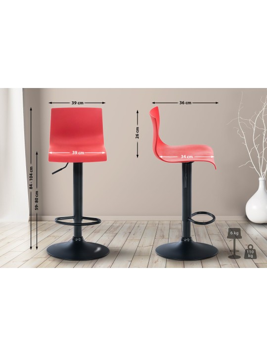 Banqueta alta Hoover B, vermelho