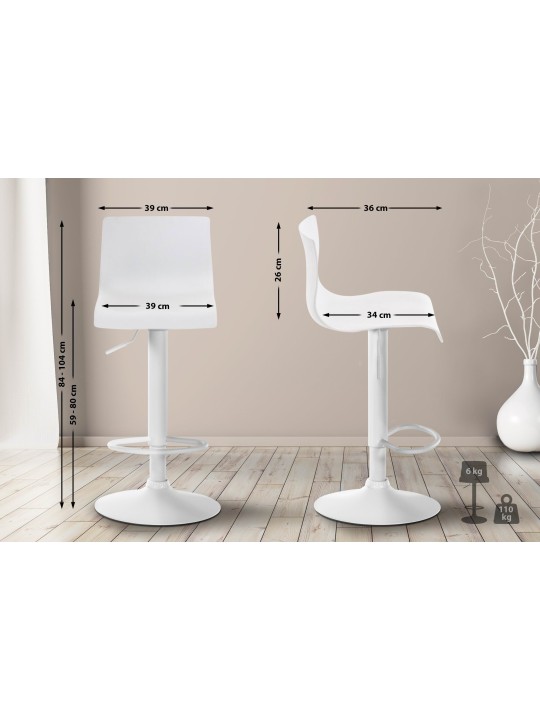 Banqueta alta Hoover W, branco