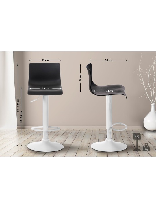 Banqueta alta Hoover W, preto