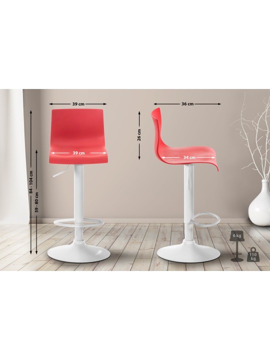 Banqueta alta Hoover W, vermelho