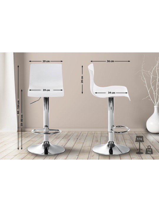 Banqueta alta Hoover C, branco