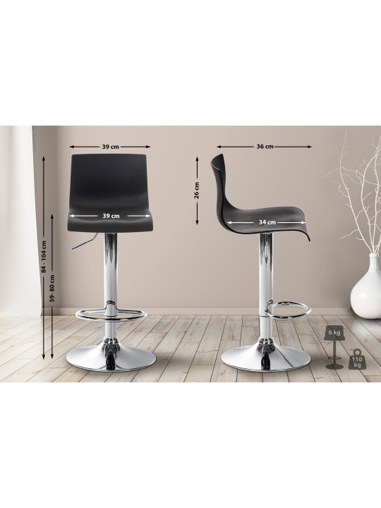 Banqueta alta Hoover C, preto