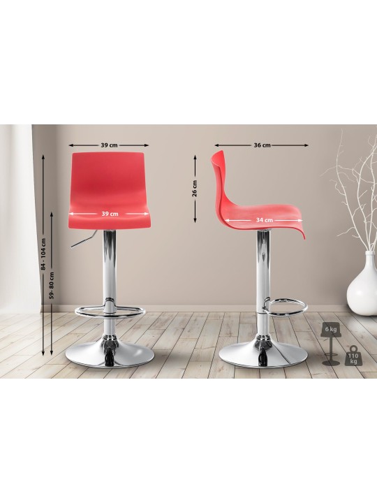 Banqueta alta Hoover C, vermelho