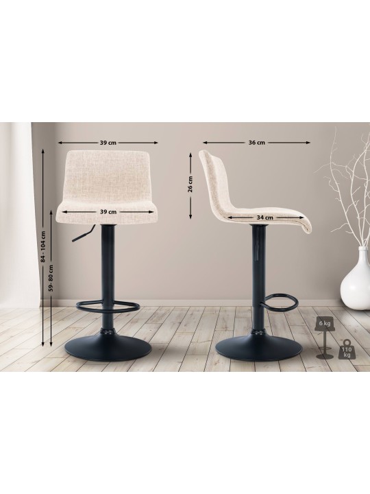 Banqueta alta Hoover tecido B, creme