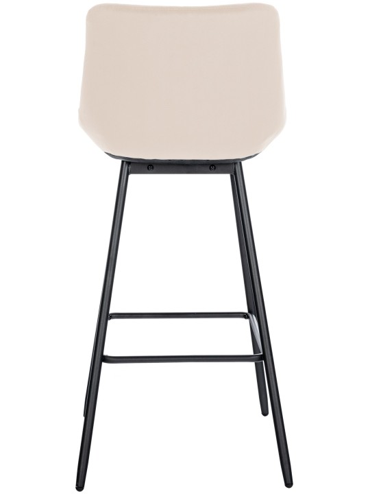 Banqueta alta Weston veludo, creme