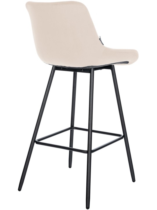 Banqueta alta Weston veludo, creme