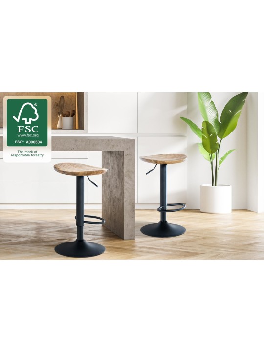 Conjunto de 2 bancos altos Skelde, natural Conjunto de 2 bancos altos Skelde, natural
