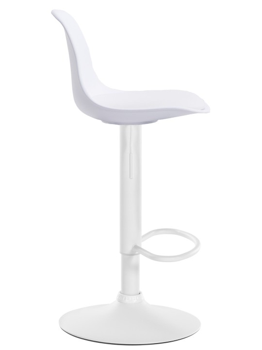 Banqueta alta Kiel couro sintético, branco