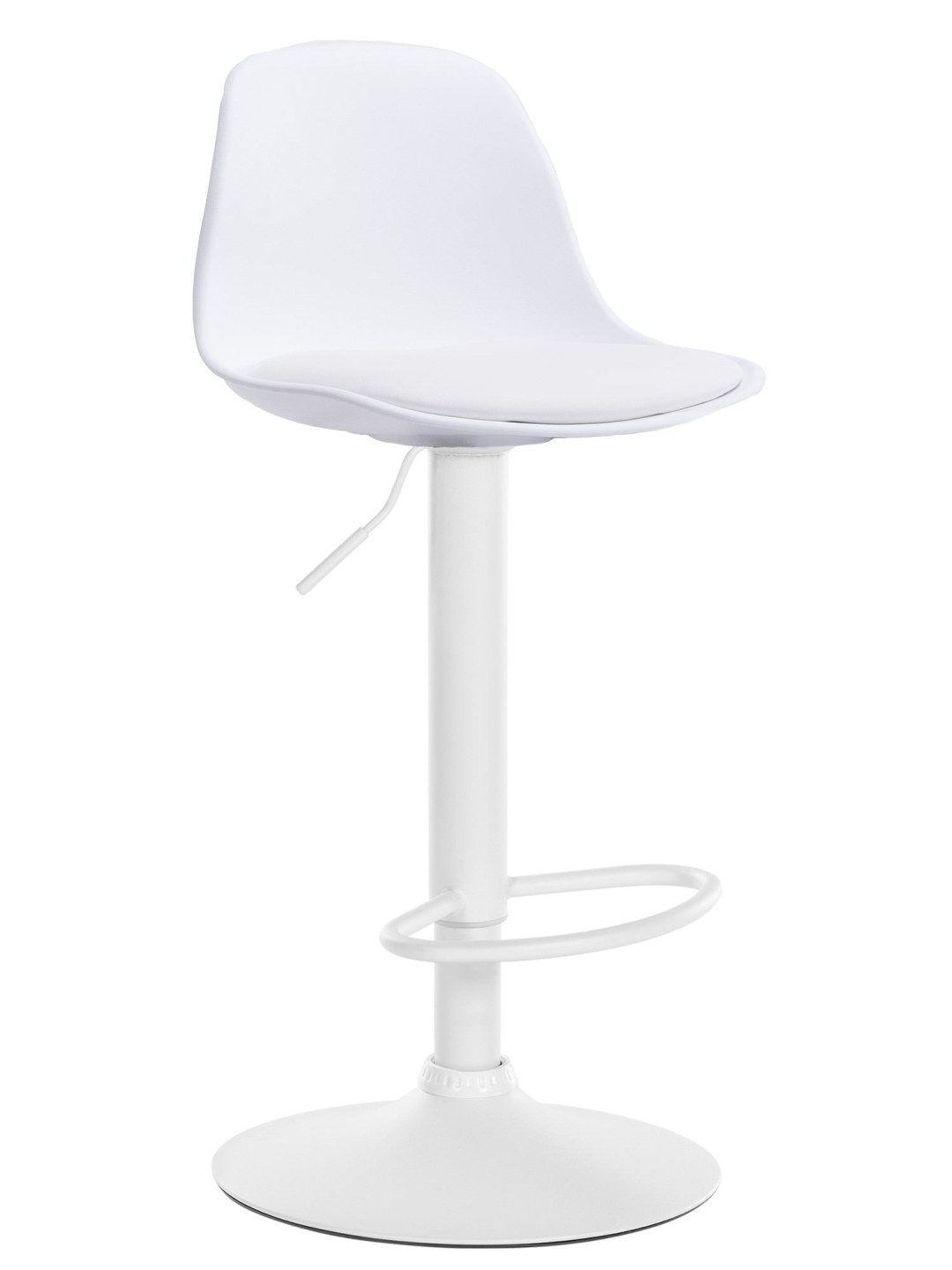 Banqueta alta Kiel couro sintético, branco