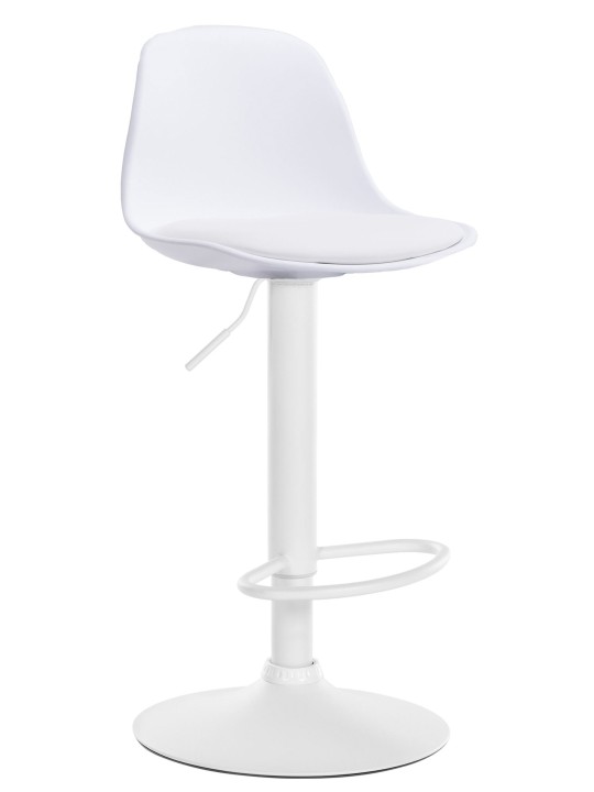 Banqueta alta Kiel couro sintético, branco