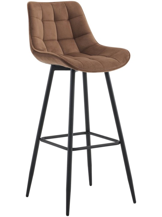 Banqueta alta veludo Dartford, castanho