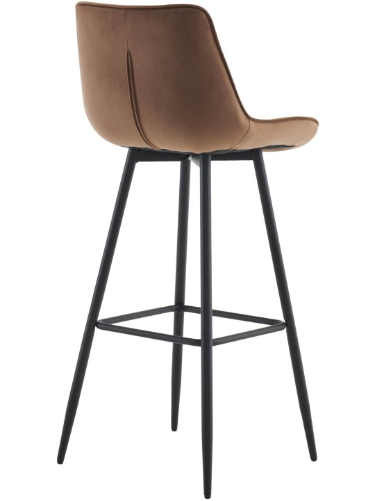 Banqueta alta veludo Dartford, castanho