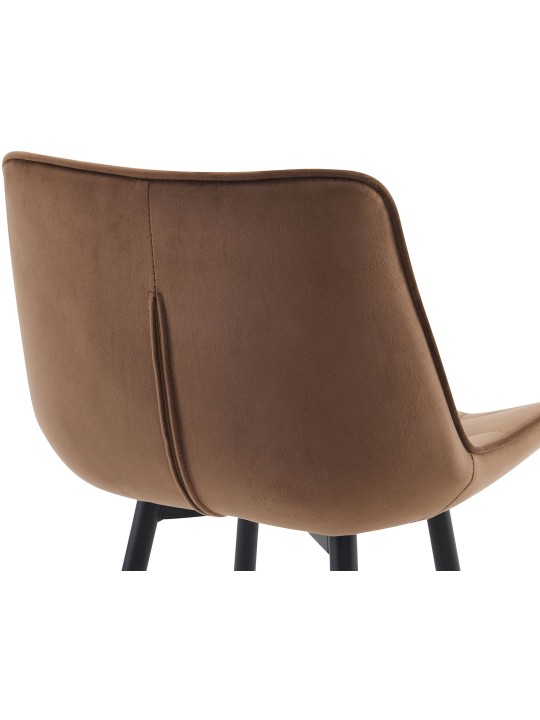 Banqueta alta veludo Dartford, castanho