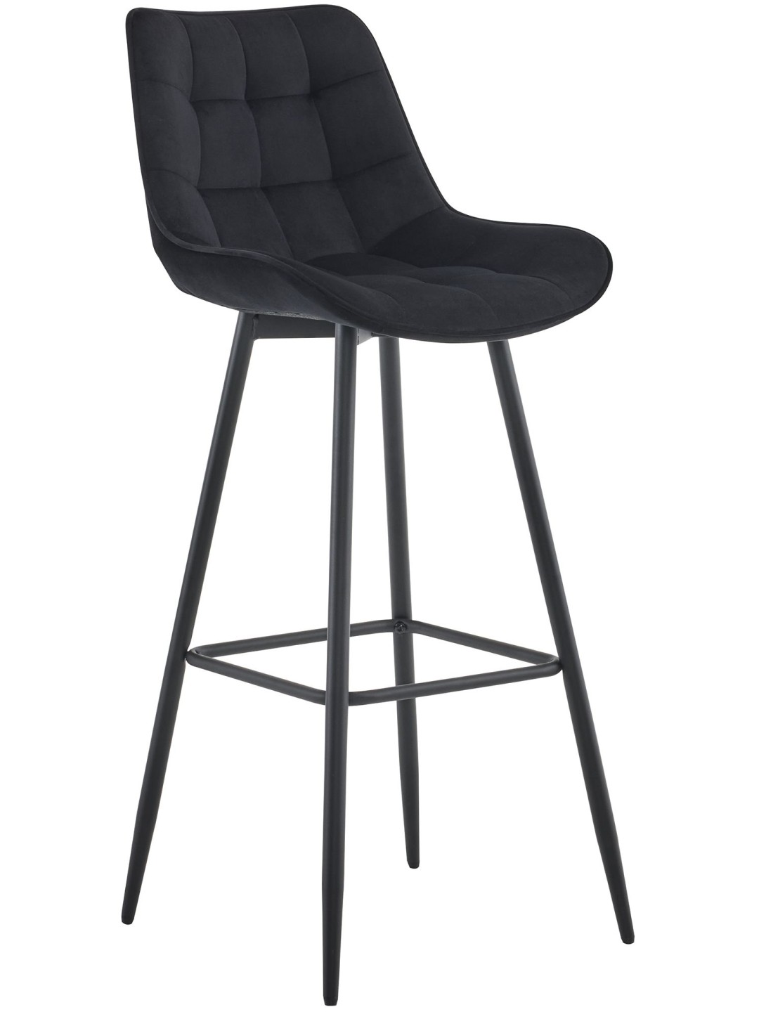 Banqueta alta veludo Dartford, preto