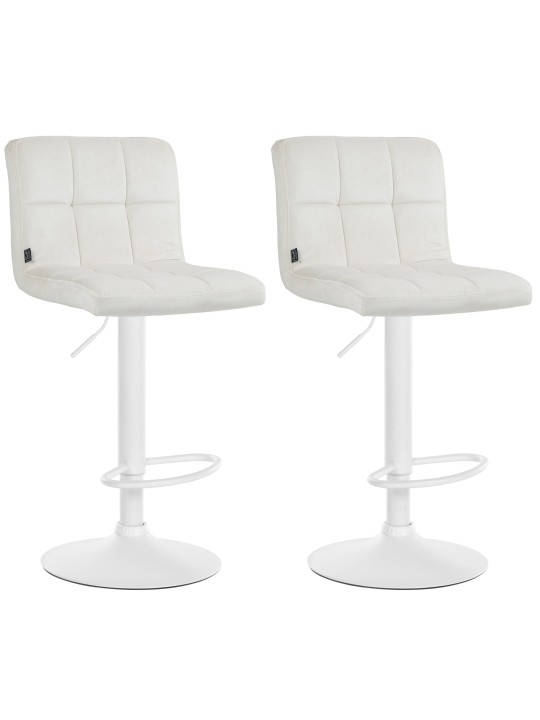 Conjunto de 2 bancos altos em veludo Peru, creme