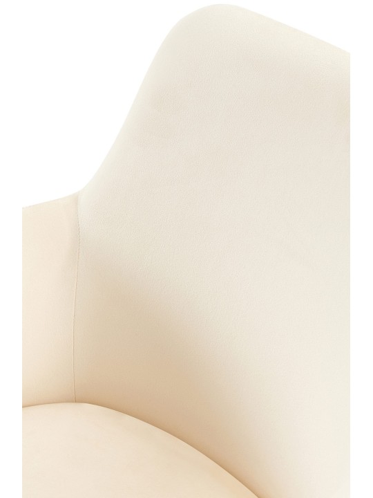 Cadeira de jantar de veludo Olema, creme