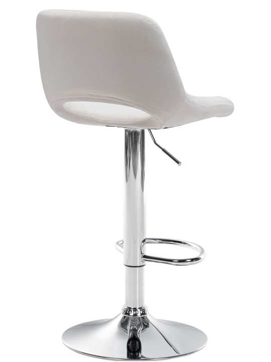 Banqueta alta Camden veludo cromado, creme