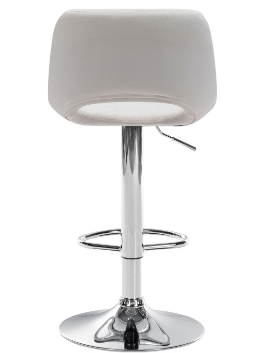 Banqueta alta Camden veludo cromado, creme