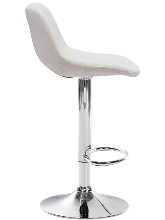 Banqueta alta Camden veludo cromado, creme