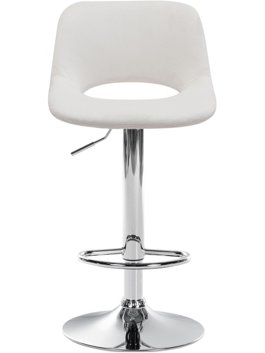 Banqueta alta Camden veludo cromado, creme
