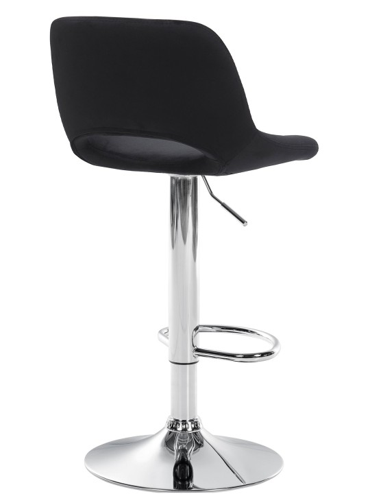 Banqueta alta Camden veludo cromado, preto