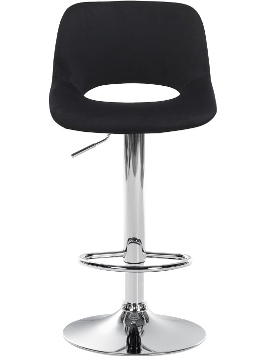 Banqueta alta Camden veludo cromado, preto