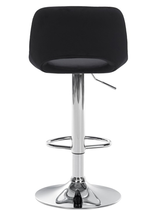 Banqueta alta Camden veludo cromado, preto