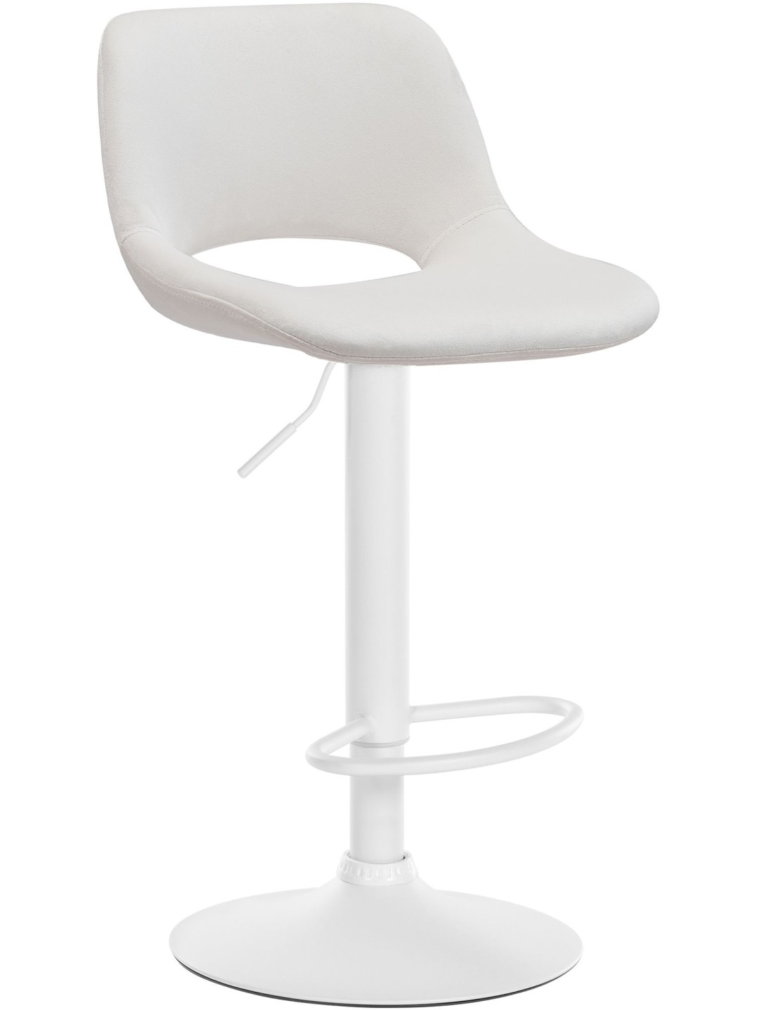 Banqueta alta Camden veludo, creme