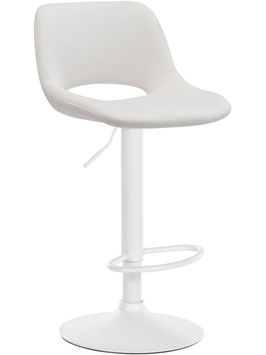 Banqueta alta Camden veludo, creme