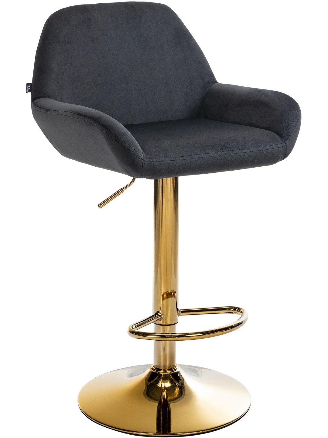 Banqueta alta Braga veludo dourado, preto