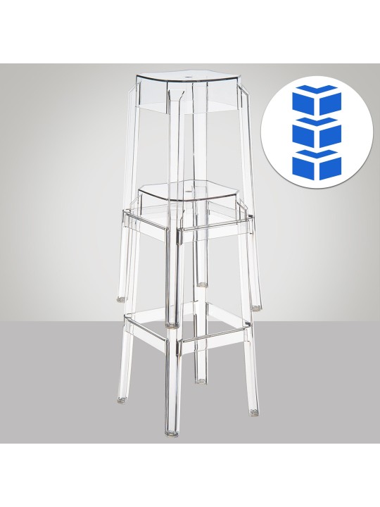 Banqueta alta Fox, transparente
