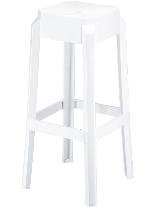 Banqueta alta Fox, branco brilhante Banqueta alta Fox, branco brilhante