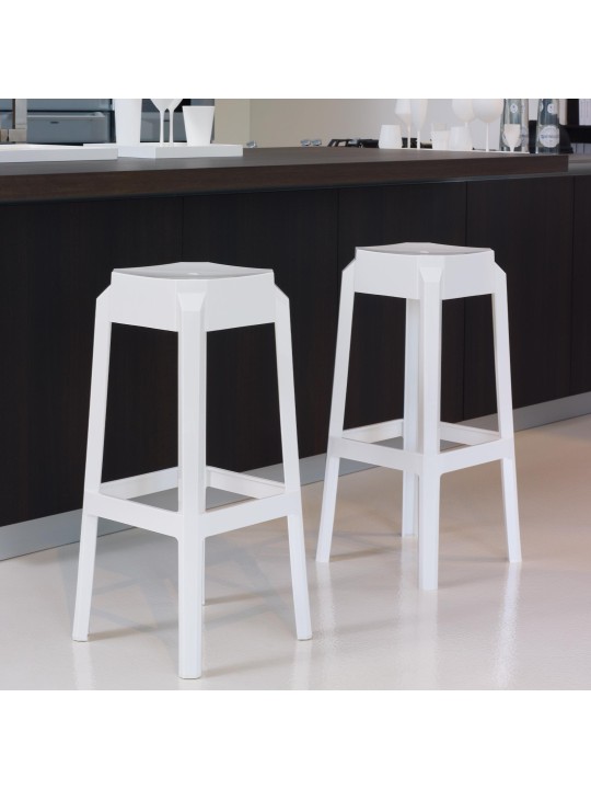 Banqueta alta Fox, branco brilhante Banqueta alta Fox, branco brilhante