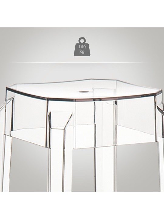 Conjunto de 2 bancos altos Fox, transparente Conjunto de 2 bancos altos Fox, transparente